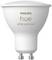 A Philips Hue LED lamp with the inscription 'white and colour', suitable for variable white and coloured light.