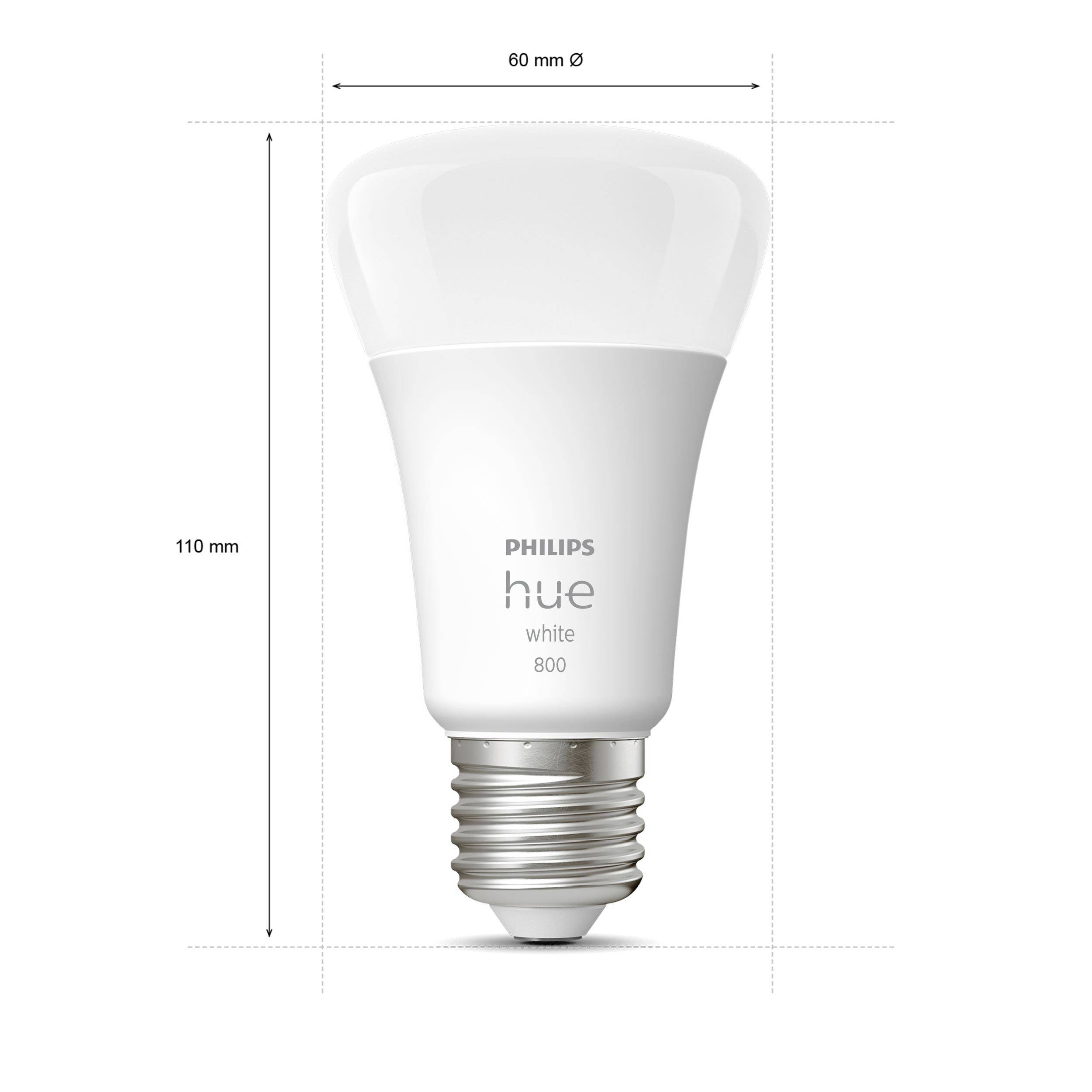 Philips LED LED light bulb (pack of 2) 871951431902800 EEC: F (A - G) Hue White E27 Doppelpack 2x800lm 60W E-27 18 W War-11