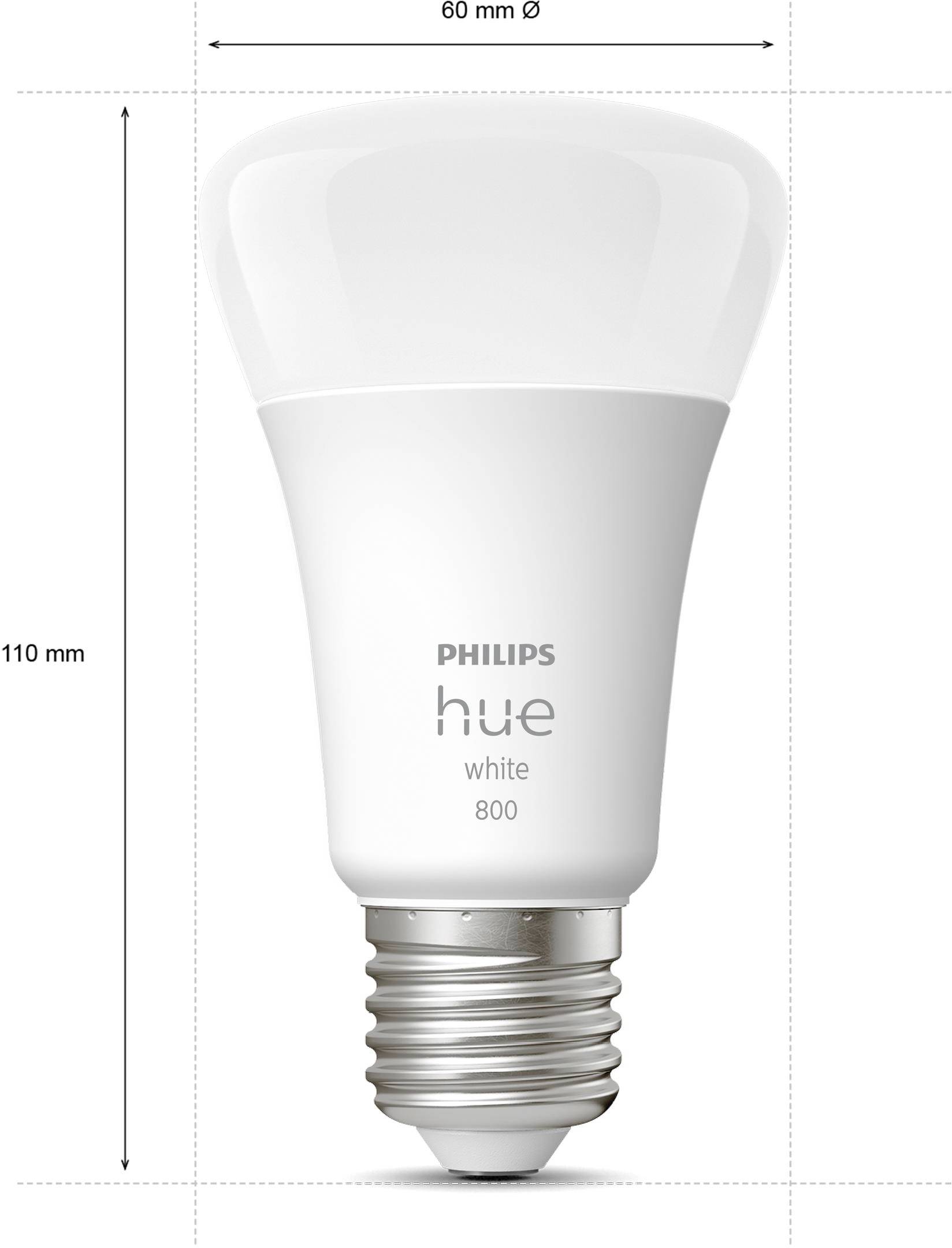 Philips LED LED light bulb (pack of 2) 871951431902800 EEC: F (A - G) Hue White E27 Doppelpack 2x800lm 60W E-27 18 W War-15