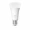 This is a Philips Hue LED light bulb, White 1600 model, with standard E27 Edison screw fitting. It is suitable for smart lighting systems.