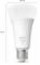 Philips Hue White light bulb, 1600 lumens, with dimensions: 130 mm height and 67 mm diameter, E27 fitting.