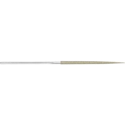 Tip of a ballpoint pen with a metal casing and gold-coloured nib.