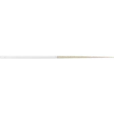 A single ballpoint pen tip with a silver body and golden nib, pictured in close-up.