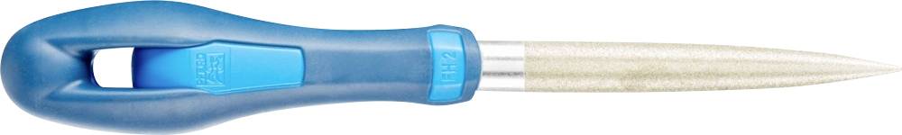 An awl with a blue handle and silver tip, typically used for punching holes in leather or hard-wearing fabrics.