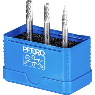 Three milling files in a blue packaging with 'PFERD' logo, suitable for metalworking.