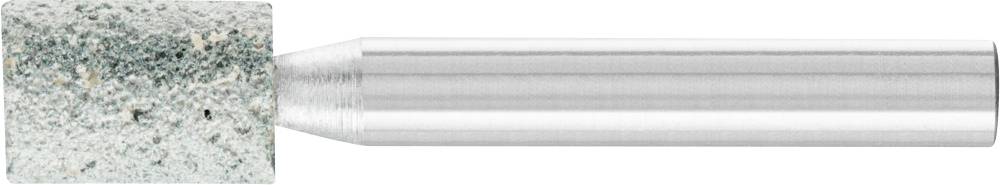 Grinding point with a cylindrical grinding head made of grey material and a metallic shaft, used for grinding or polishing surfaces.