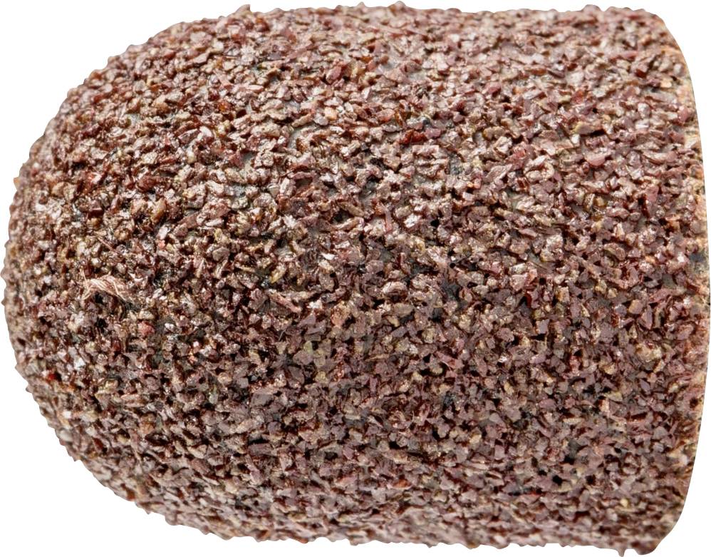 A brown sanding cap attachment with a rough texture, primarily used for nail care or sanding work.