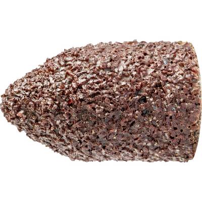 A blunt, conically shaped object with a rough, textured surface. Looks like a grinding attachment or tool.