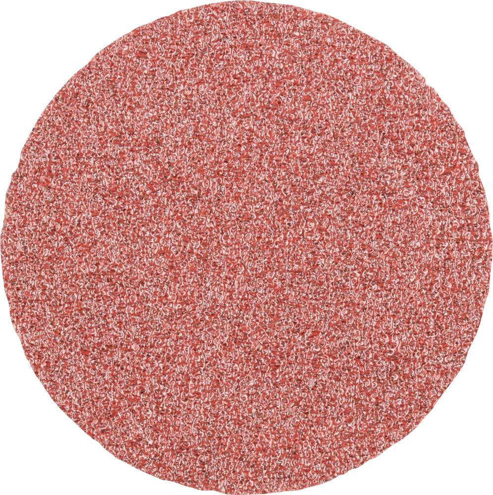 A round, pink textile object with a fluffy texture.