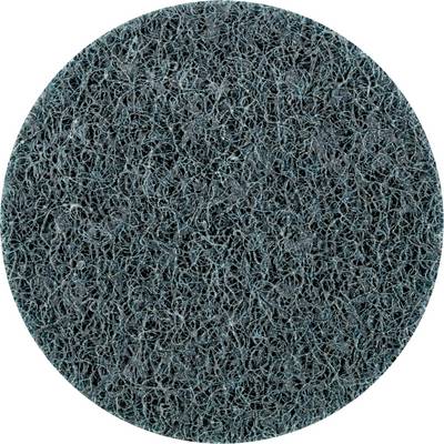 Round, dark grey scouring pad surface with a textured fibre blend, used for cleaning and polishing hard floors.