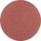 Round, pinkish-red sanding disc with a textured surface, showing typical sandpaper used for woodworking or metalworking.