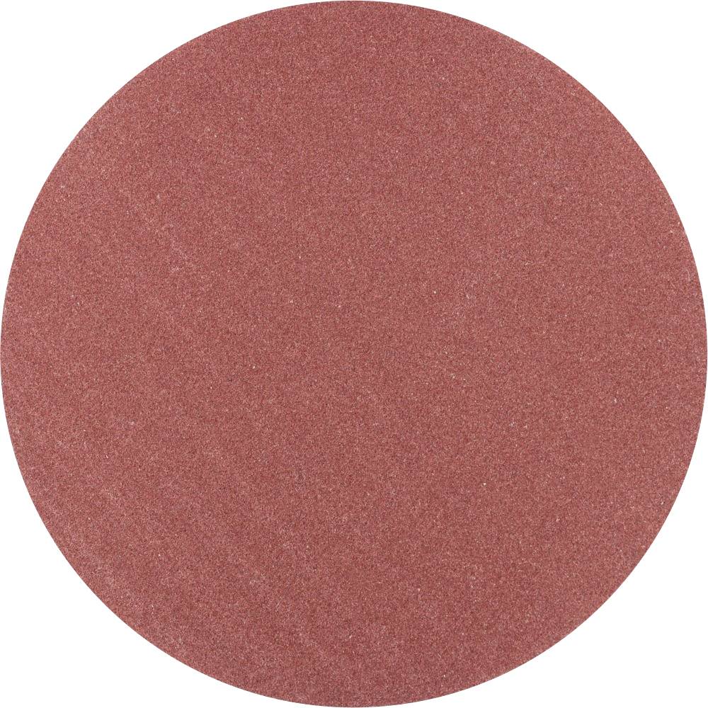 Circular red sandpaper sheet, smooth in texture.