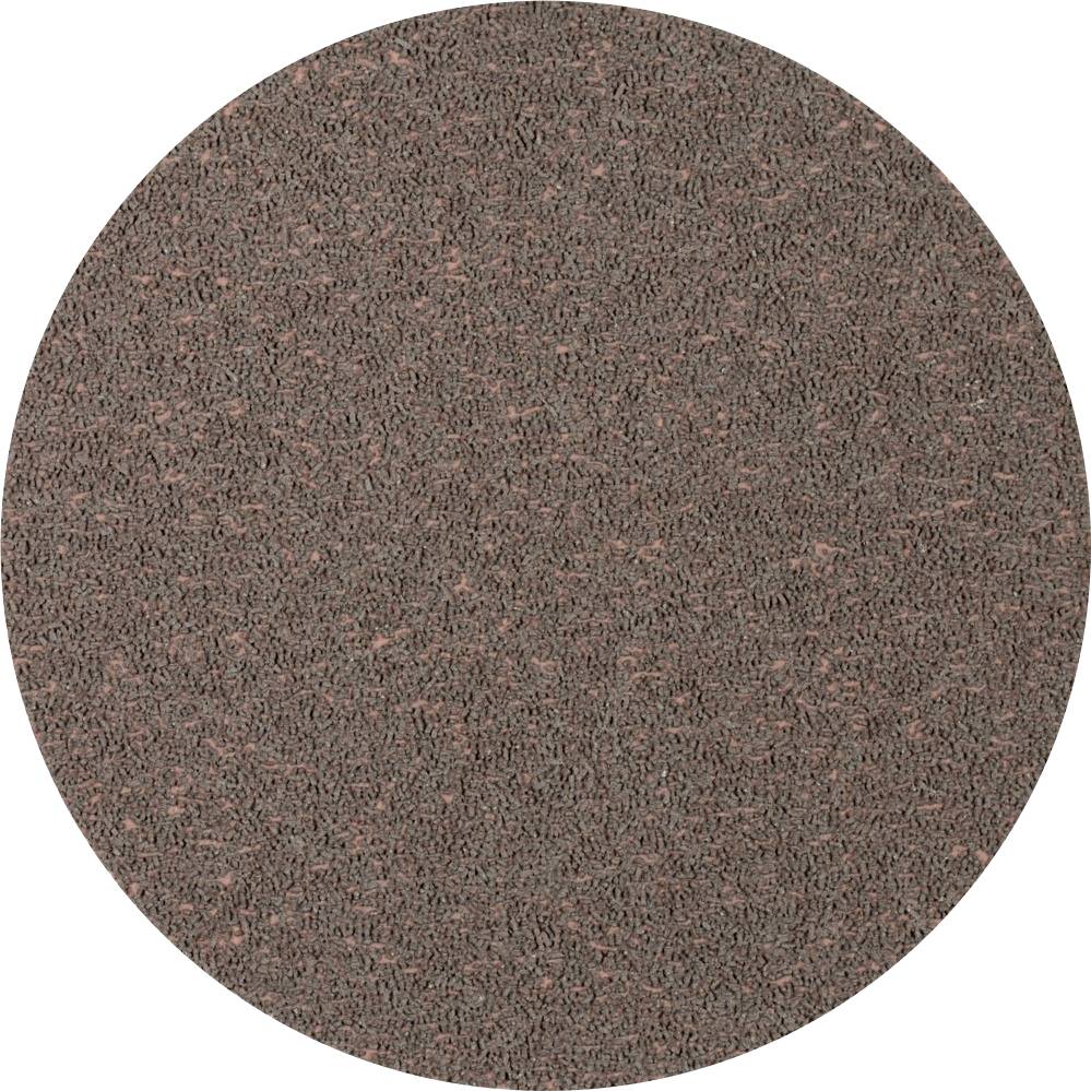 A round, russet-coloured sanding pad with a textured surface.