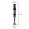 Hand blender with silver casing, dimensions: height 41 cm, width 7 cm, depth 6.3 cm.