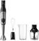 Stainless steel hand blender with motor, whisk, mixing beaker and chopper. Ideal for blending, whisking and chopping.
