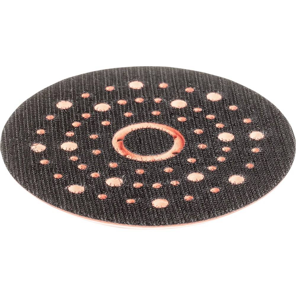 Grinding wheel with multiple holes in concentric circles; black with a red border. Used for surface machining.