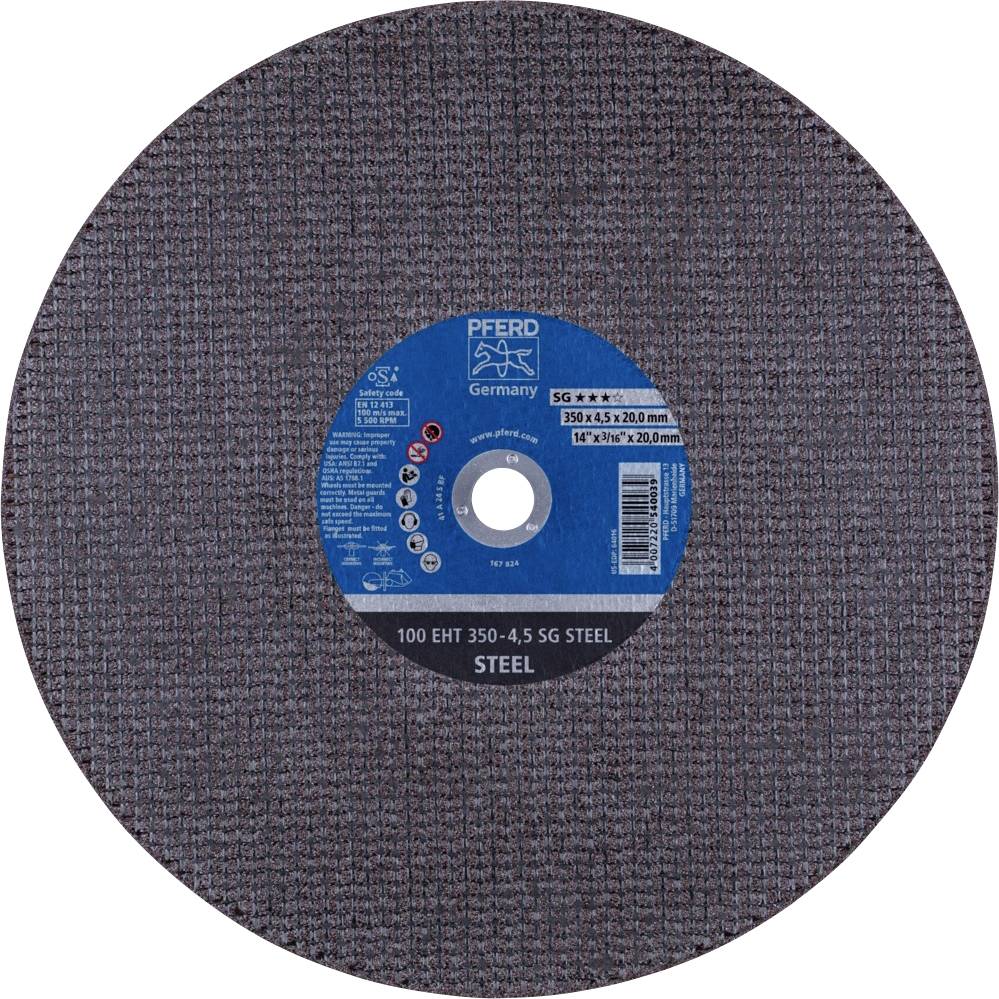 PFERD TOOLS 100 EHT 350-4,5 SG STEEL/20,0 61329520 Cutting disc (straight) 350 mm 10 pc(s) Cast iron, Steel