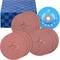 Grinding Disc Set; includes multiple red grinding discs and a blue support disc. Suitable for metalworking.
