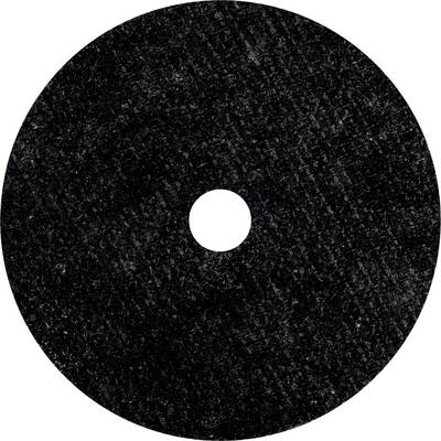 A round black grinding disc with a central hole, set against a dark grey background.