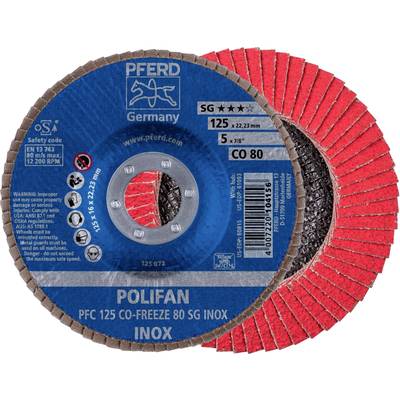 PFERD 67712580 PFC 125 CO-FREEZE 80 SG INOX Flap disc Diameter 125 mm Bore diameter 22.23 mm Nickel base alloy, Nickel o