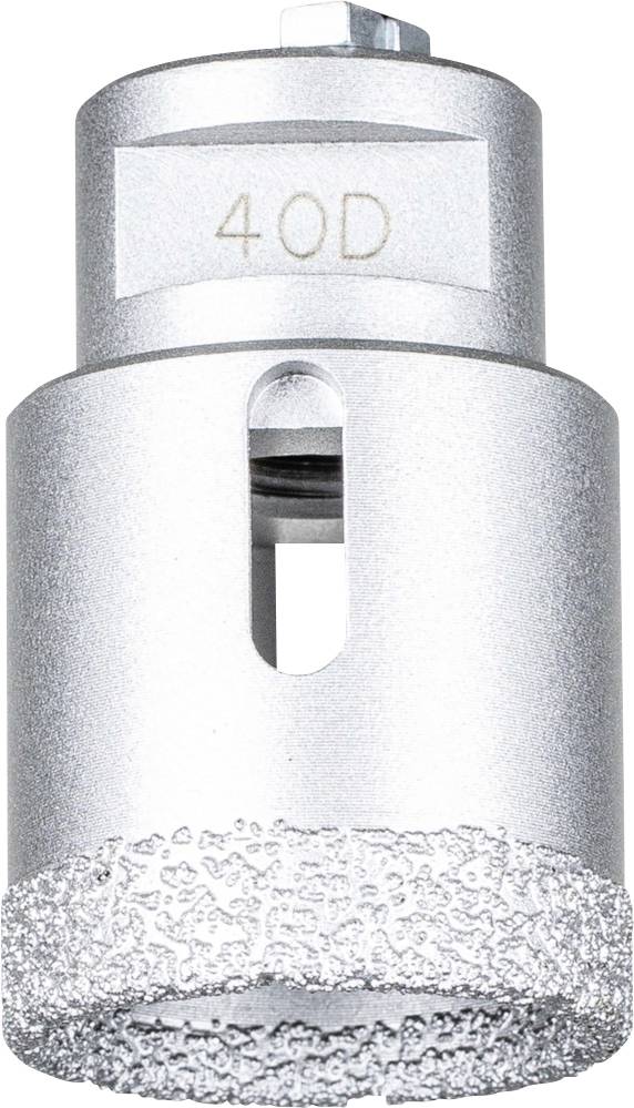 Diamond-coated metal drill bit with '40D' marking, suitable for drilling hard materials such as tiles or glass.