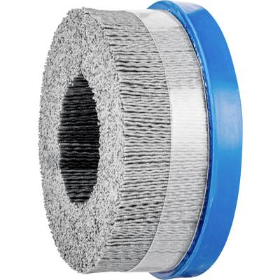 Grey, circular filter with a blue border, presumably part of a water or air purification system.