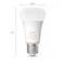 White Philips Hue Light Bulb; 110 mm tall, 60 mm diameter. Text: 'hue white ambiance 800'.