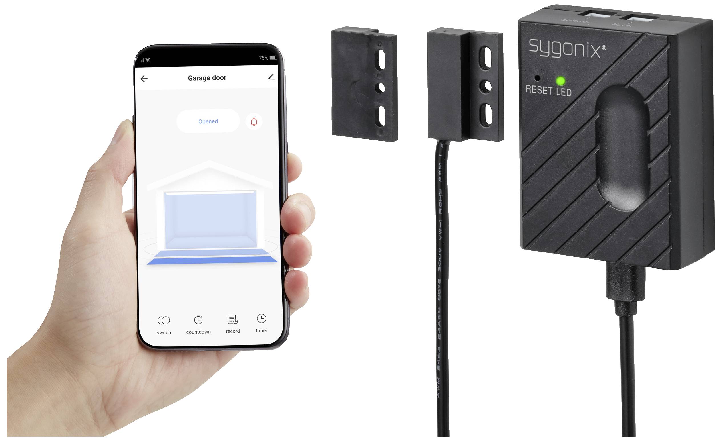 Sygonix SY-4887416 Wireless garage door opener 2.4 GHz Surface-mount