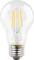 A light bulb with visible filaments and a metal base, standing against a white background. It symbolises illumination or an idea.