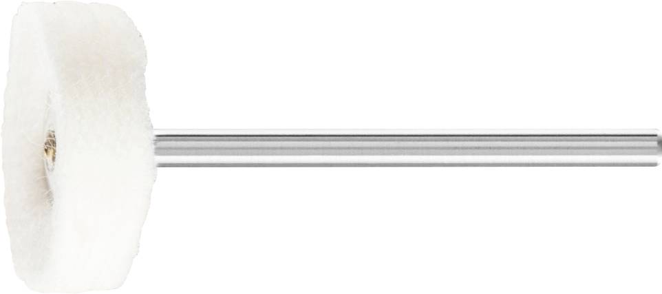 Internal extractor: Metal rod with white, cylindrical end for surface treatment or cleaning.