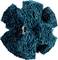 A floral, dark blue fabric weave that plays a decorative or textured role in a design or artwork.