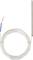 Metal probe with a long cable and exposed wires, suitable for temperature measurements in technical or scientific applications.