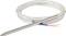 A silver temperature sensor with a long, flexible cable and two exposed wires at the end, coiled for storage or transport.