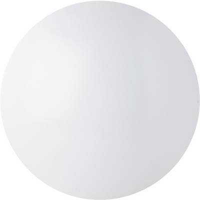 A round, white ball with a smooth surface, suspended in front of a neutral background.