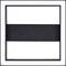 A black, horizontal band in the centre of a square frame against a white background, minimalist design.