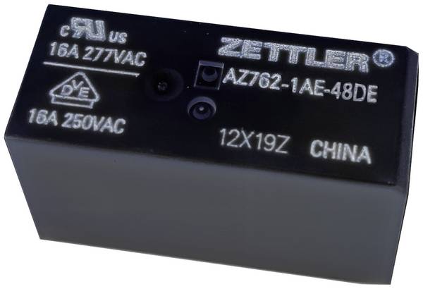 Zettler Electronics AZ762-1AE-48DE PCB relay 48 V DC 16 A 1 maker 1 pc(s)
