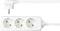 Three-way socket with white cable, suitable for EU plugs.