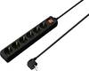 Sygonix SY-4891006 Power strip (+ switch) 6x Black PG connector 1 pc(s)