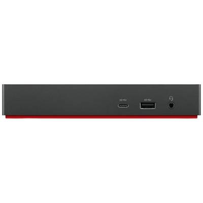 A black electronic device with a USB-C port, a USB-A port, and a headphone socket at the front.
