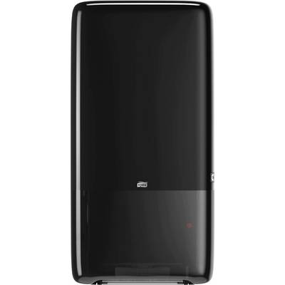 Black, modern refrigerator with a sleek design and smooth surface, suitable for an elegant kitchen interior.