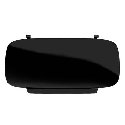 A rectangular, black rear-view mirror with two mountings at the top.