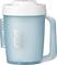 Light blue plastic cup with handle and white lid, marked with the 'Tork' logo.