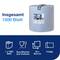 Industrial paper roll with 1500 blue 2-ply sheets, size 34 x 36.9 cm. Suitable for wiping and drying.