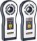 Two electronic detector devices: left scanning device, right receiver with digital display, showing measurement in centimetres.