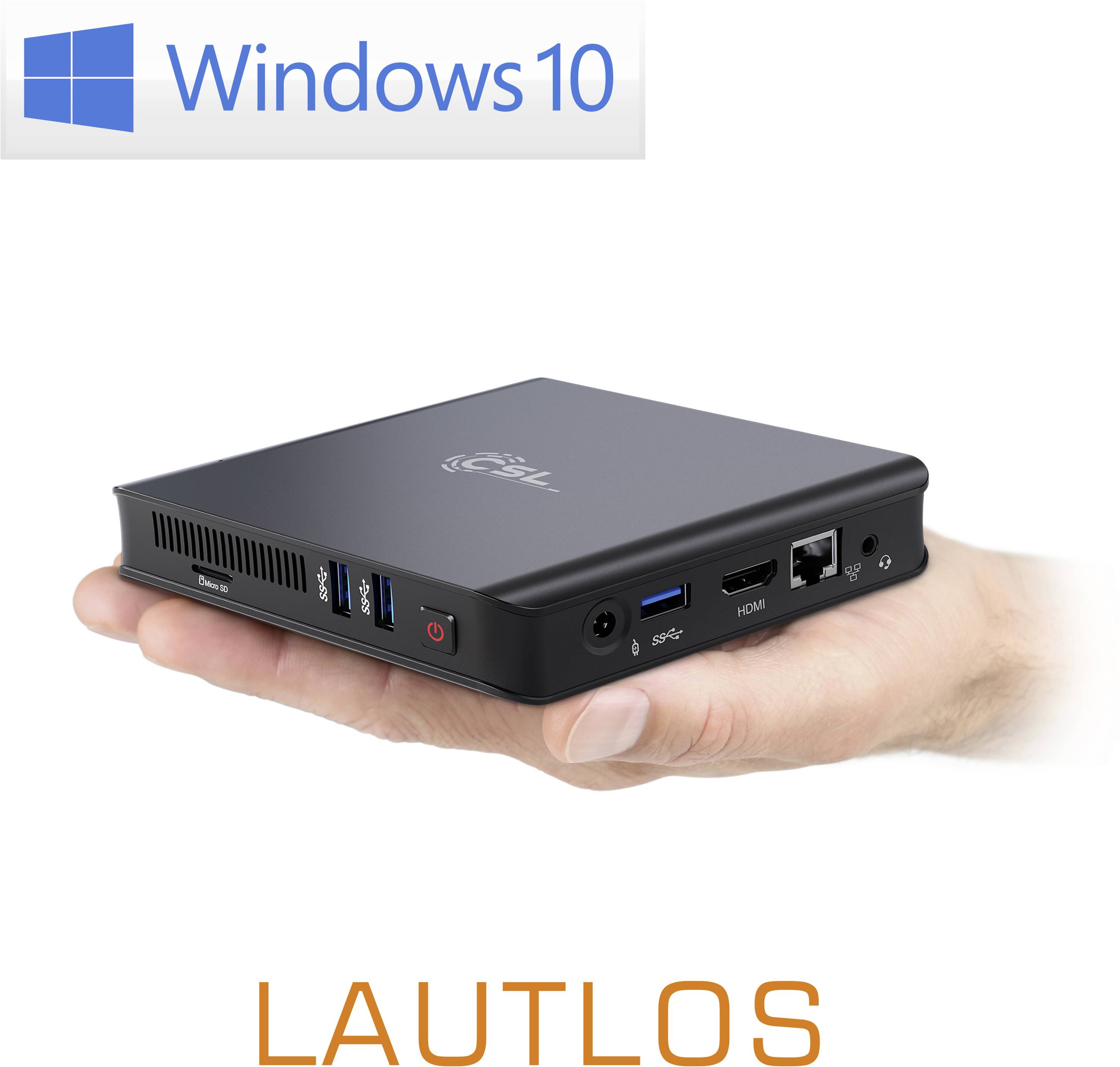 CSL Computer Mini PC Narrow Box Ultra HD Compact v4 () Intel® Celeron® N4120 512 GB SSD Win 10 Home 81568-5