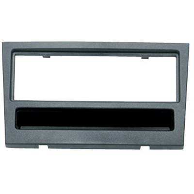 A rectangular, black plastic frame with a large rectangular cut-out at the top and a narrower opening at the bottom.