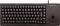 Black computer keyboard with an integrated trackball located in the top right corner. Brand name 'CHERRY' in the upper right corner. QWERTZ layout.
