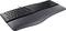 'Ergonomic keyboard with wrist rest, black, wired.'