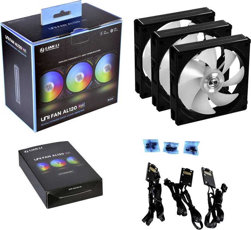 Lian Li UNI FAN AL120 PC fan Black (W x H x D) 120 x 120 x 25 mm-5