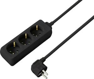Sygonix SY-4892462 Power strip 3x Black PG connector 1 pc(s)
